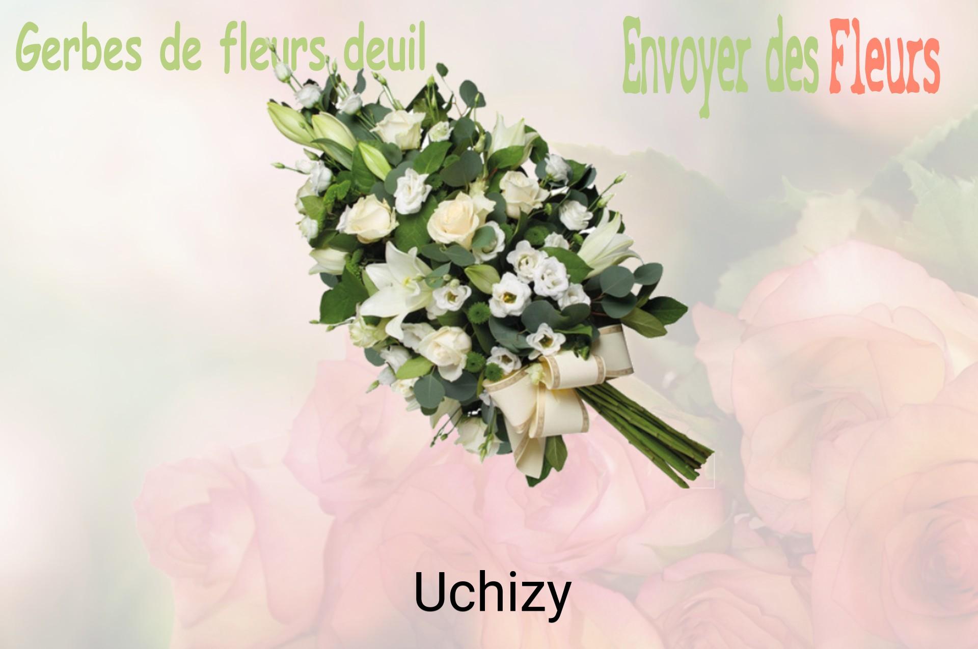 Gerbe de fleurs de deuil livrée à Uchizy